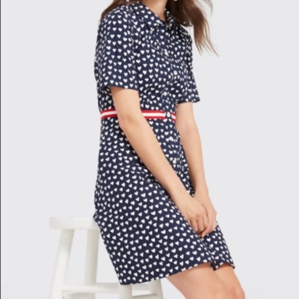 NWT Draper James Heart Field Shirt Dress SZ 10